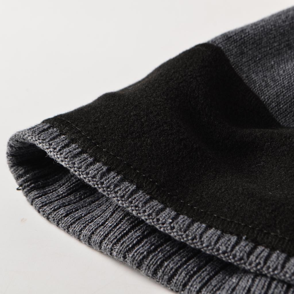Men's fleece knitted cap with iron standard straight edge wool hat, brimless dome hat, pullover, ski cap