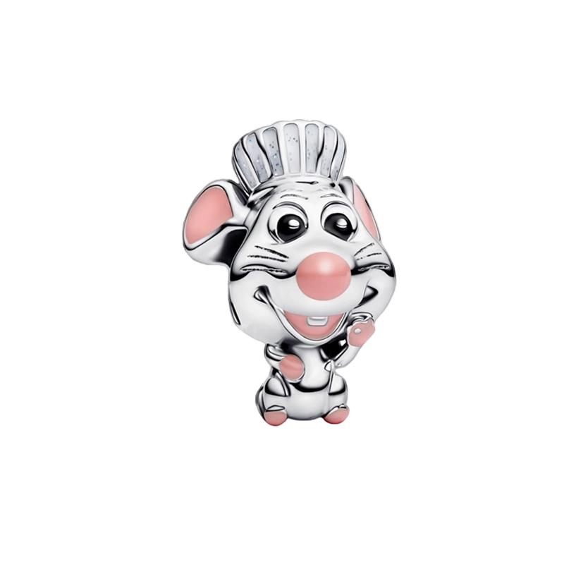 Alice in Wonderland Cheshire Cat Ratatouille Charm Bead Component Bead Components Compatible With Authentic Original Snake Copper Metal Bracelet High