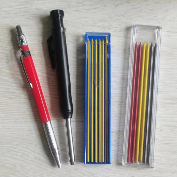 Deep Hole Carpenter Pencil: Fast-Drying Graphite Lead, Mechanical Design