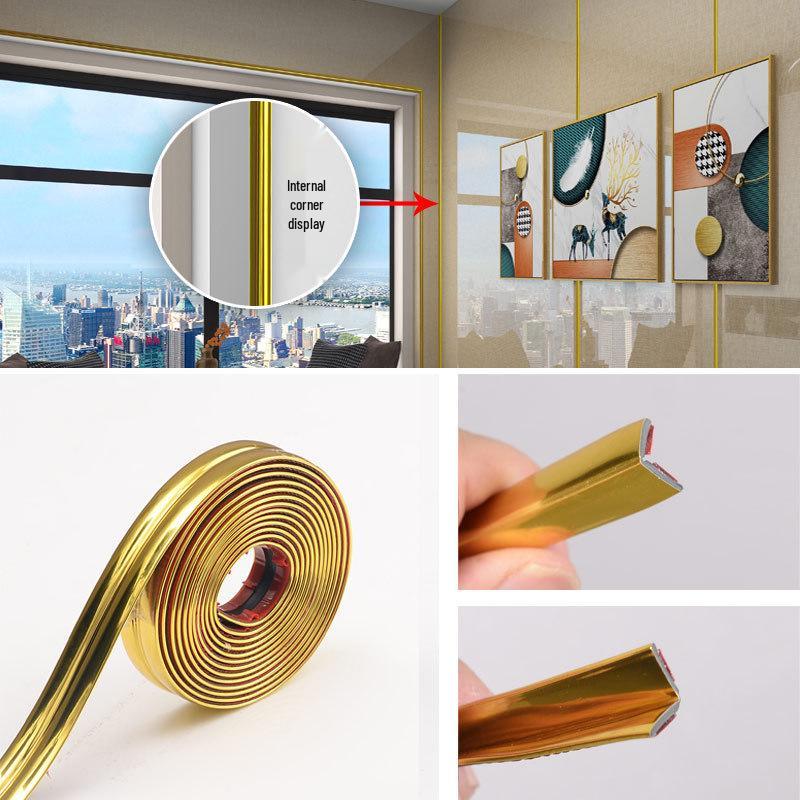 Waterproof Gold Yin-Yang PVC Self-Adhesive Decorative Corner Protector Strip