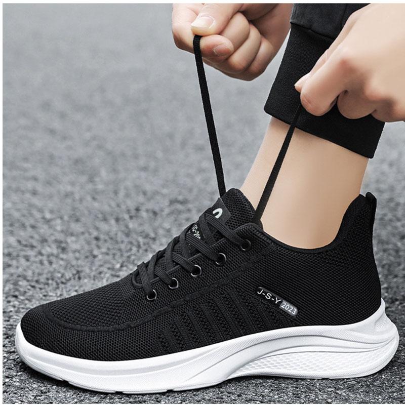 Oddychające Siatkowe Buty do Biegania Dla Mężczyzn Wsuwane Codzienne Wygodne Buty do Chodzenia Męskie Lekkie Sznurowane Buty Treningowe