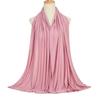 Ramadan Modal Cotton Jersey Hijabs For Woman Long Muslim Scarf Shawl Plain Soft Turban Tie Head Wraps For Women Islamic Clothing