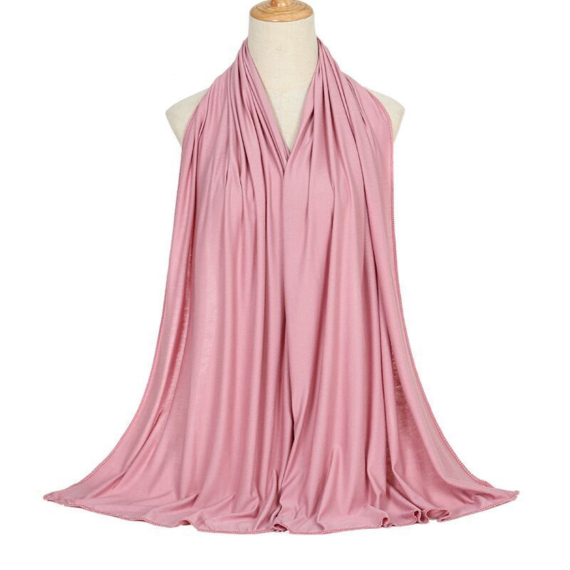 Ramadan Modal Cotton Jersey Hijabs For Woman Long Muslim Scarf Shawl Plain Soft Turban Tie Head Wraps For Women Islamic Clothing