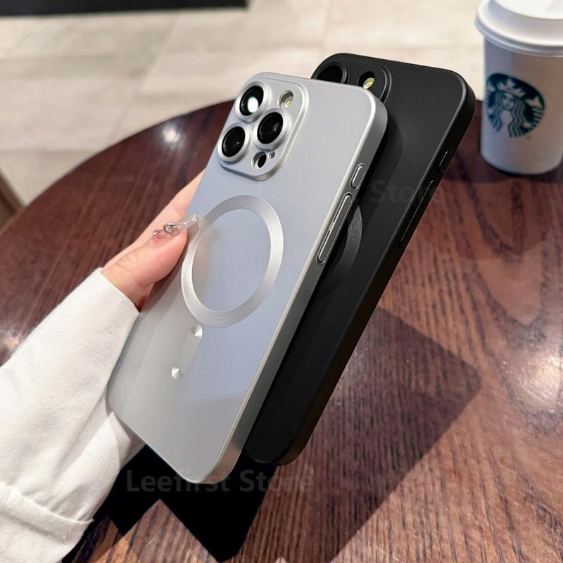 Case For iPhone 15 14 13 12 11 Pro Max Plus Magnetic Fashion For Magsafe Wireless Charge Full Lens Protection Soft Cover