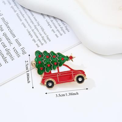 1pc Cartoon Fashion Drip Oil  Christmas Tree Cute Temperament Celebration Holiday Gift for Women's Brooch Lapel Pin Scarf Clip