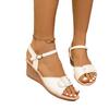 Sandalen Mädchen 2025 neu Sommer vielseitig Feenstil flache Schuhe Keilabsatz Damenmode Schuhe für Frauen mittleren Alters vielseitiger Trend