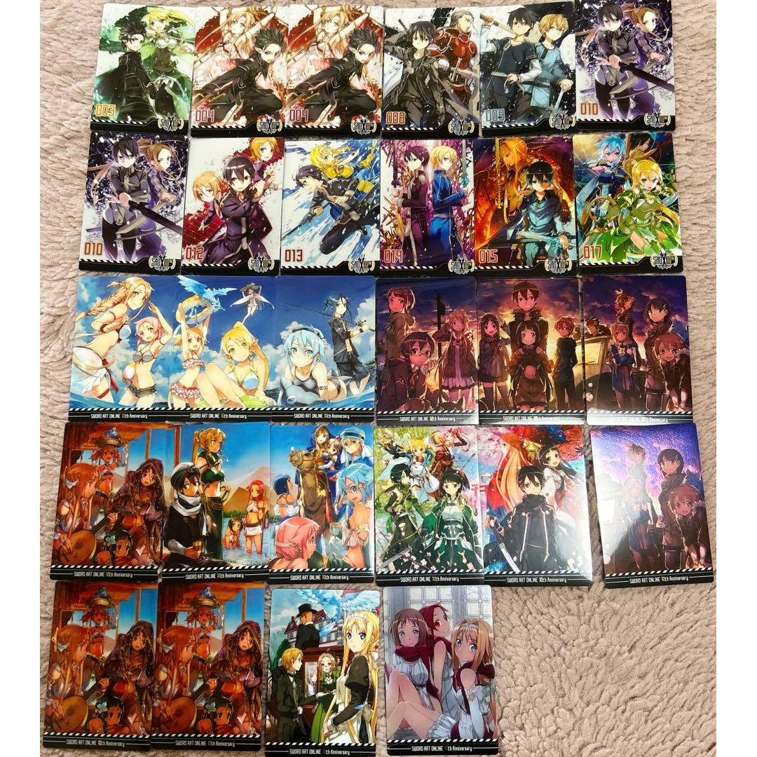 Used Sword Art Online SAO 10th Wafer Card Set of 28