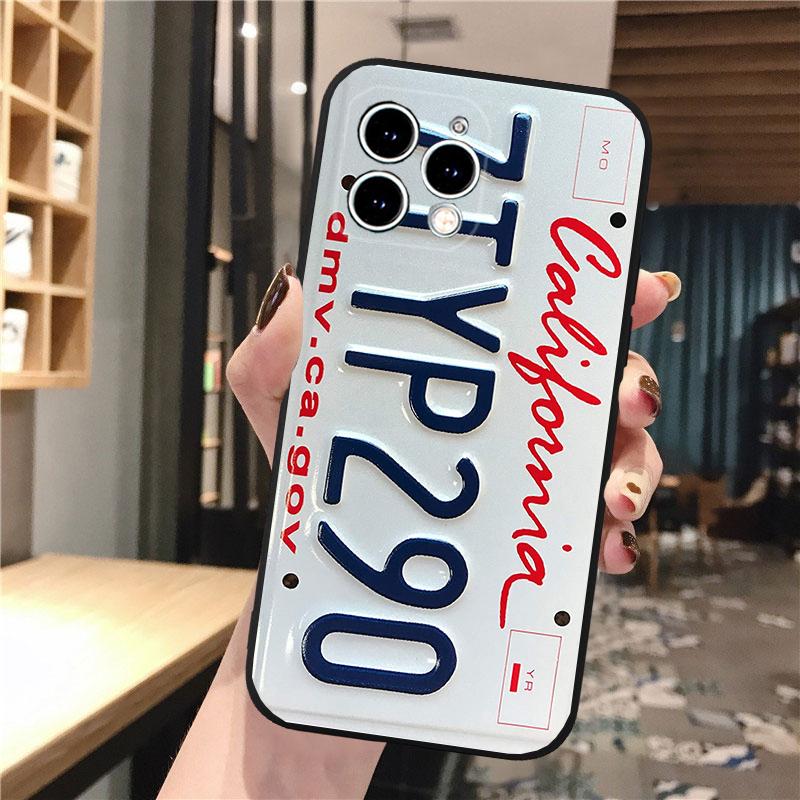 

Phone Case For iPhone 17 Pro Max Air 16 15 14 13 Pro Max 15 16 Pro 15Plus SE Retro License Plate Mobile Phone Case Funda iphone 16ProMax