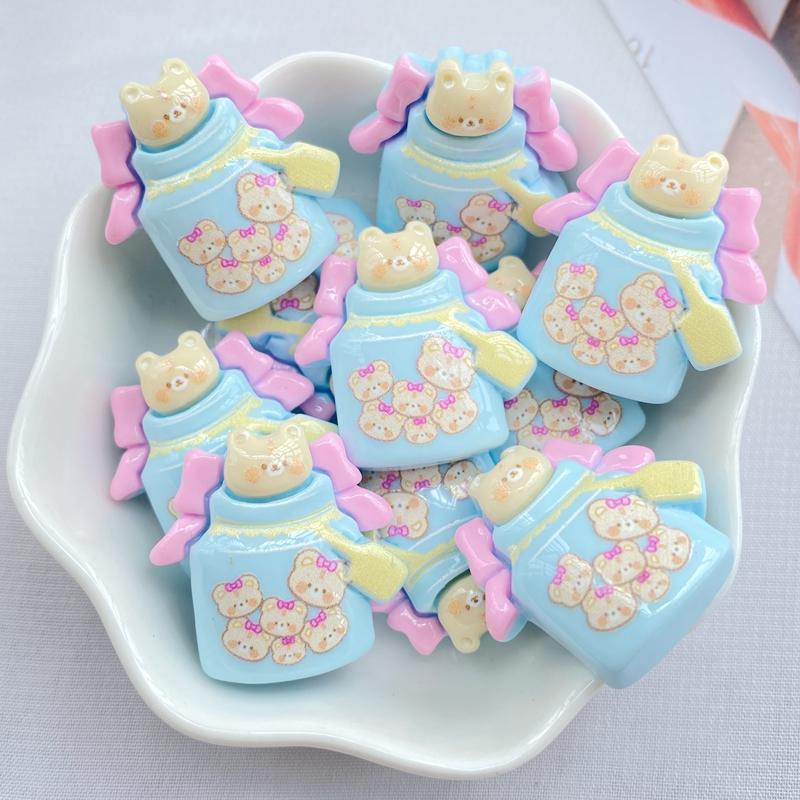10Pcs New Cute Little Bear Series Flat Back Resin Scrapbooking DIY Jewelry Hairpin Craft Decoration Accessorie