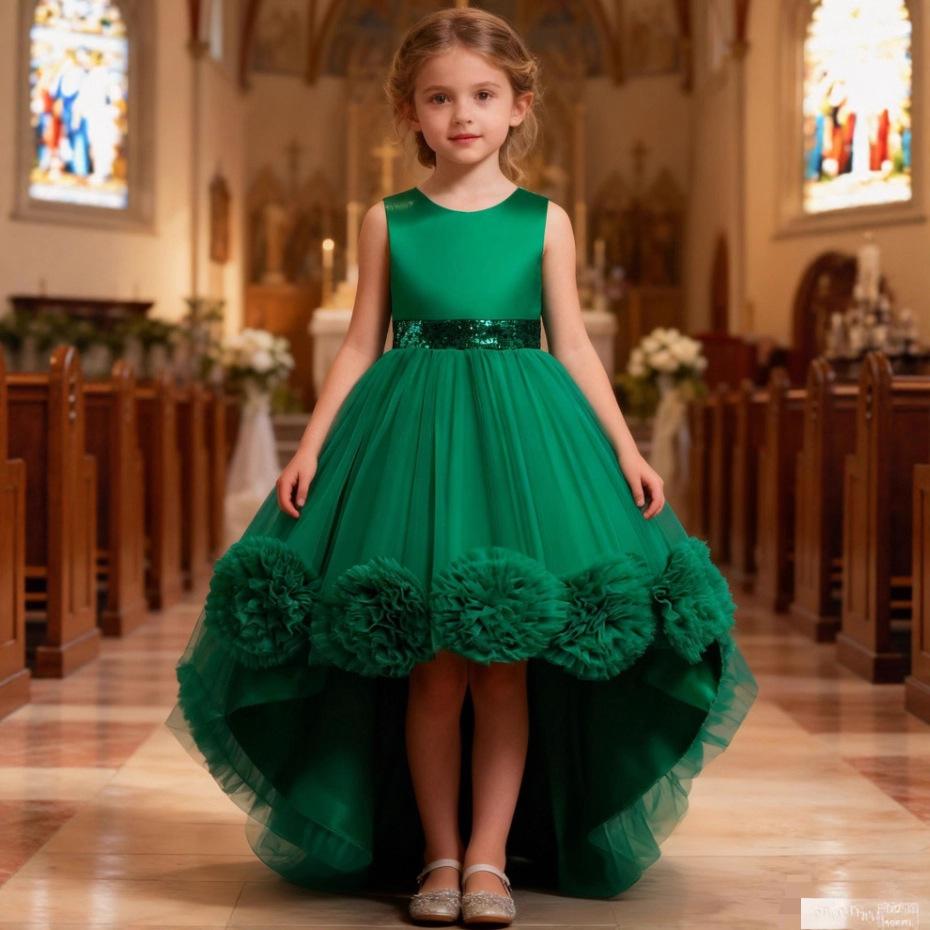 New Children's Dress Princess Dress Girl Flower Tail Dress Piano Performance Tutu Skirt Ready in Stock