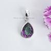 Teardrop Mystic Topaz Pendant: Handmade 925 Sterling Silver Necklace