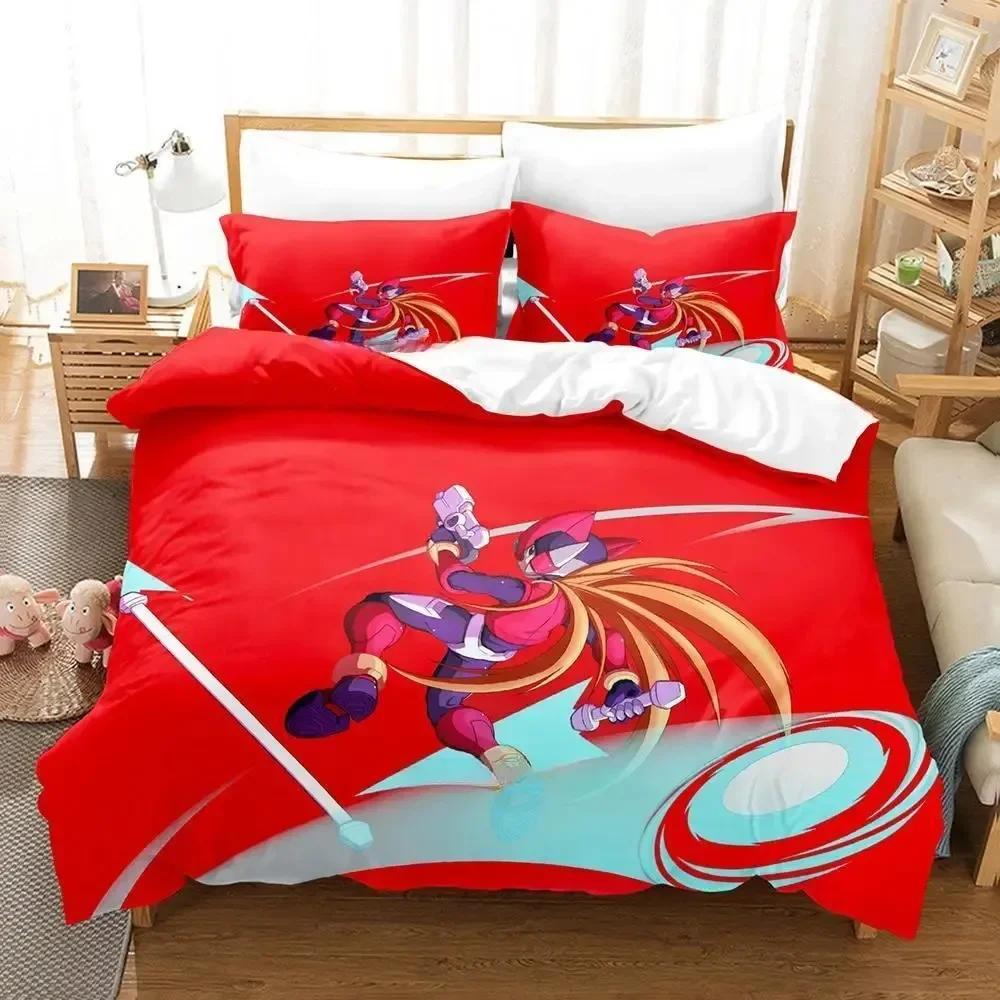 3D New Anime Game Mega Man Zero Bedding Set Printed Bed Set With Pillowcase Bed Duvet Cover Single Double Queen Super King Size