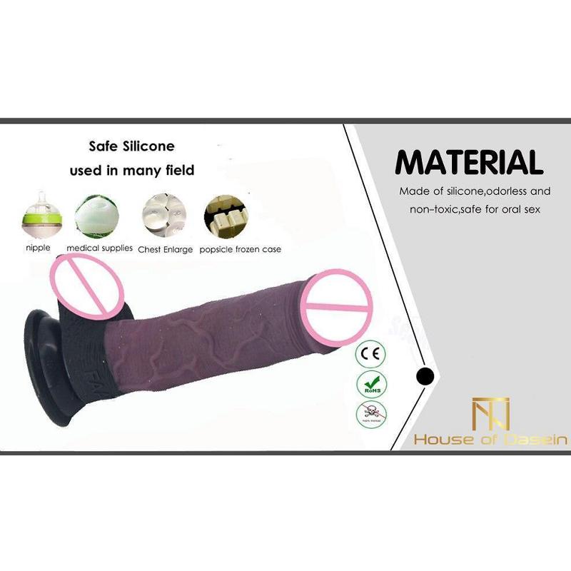 Silicone Realistic Dildo 24.5Cm Thick Butt Plug Anal Brown Realistic Dildos