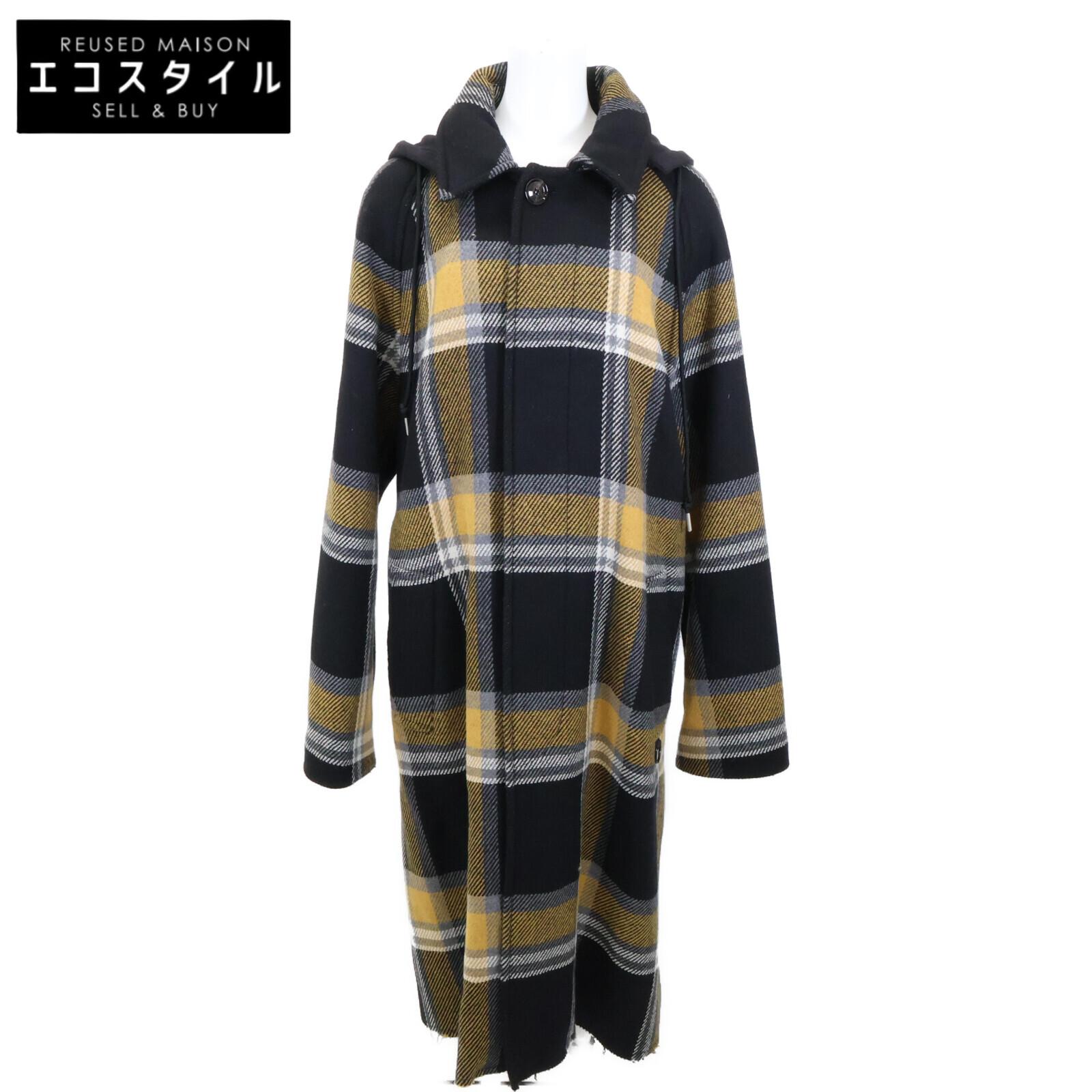 

DIESEL Black x Yellow W-STAL-FL Check Long Coat coat L black/yellowUsed