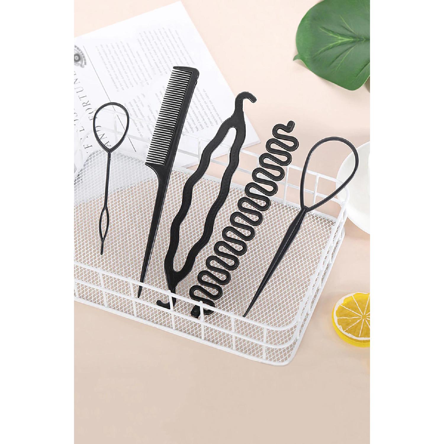 

Набор из 5 кос и заколок для волос разного черного цвета