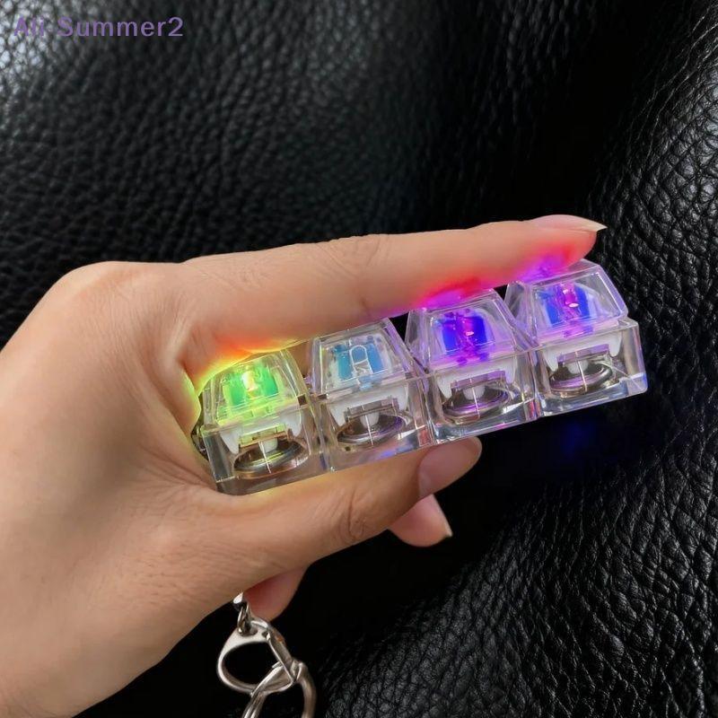 Rgb Lighting Creative Decompression Keychain Stress Relief Artifact Keyboard Switch Tester Illuminated Transparent Keycaps