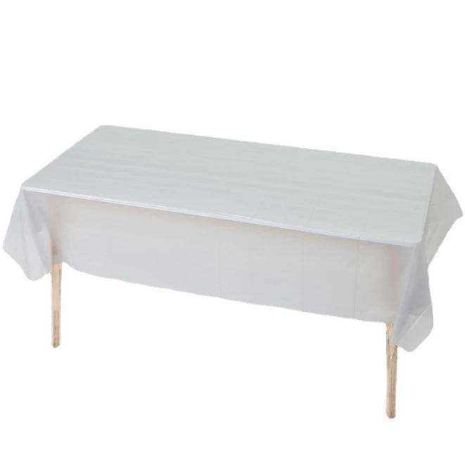 1pc Reusable Tablecloths 137x183cm BPA Free Plastic Dining Table Cover Cloth for Parties Picnic Camping Disposable Tablecloths
