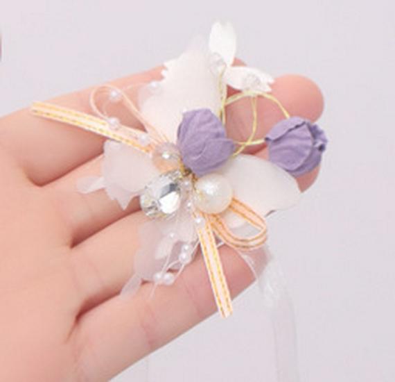Children's Fairy Princess Flower & Pearl Ribbon Headdress - Sweet Snowflake Headband