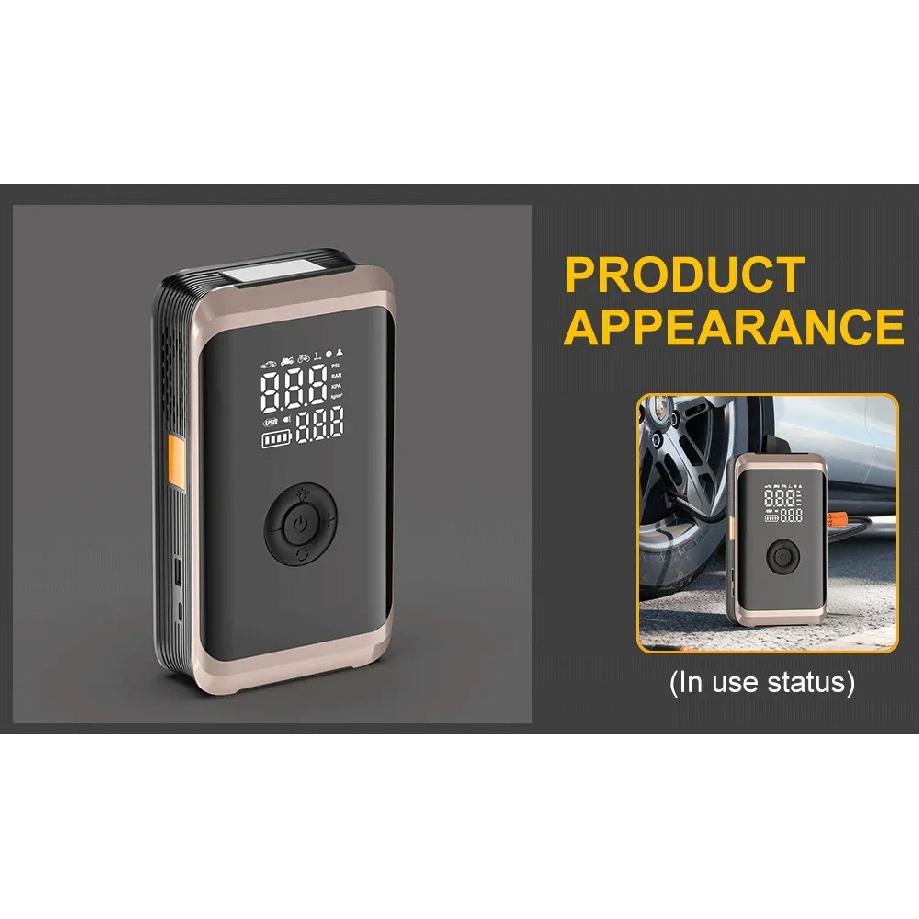 YIJU All-in-One Car Jump Starter with Air Compressor, 150PSI Tire Inflator, Portable Power Bank & Battery Booster