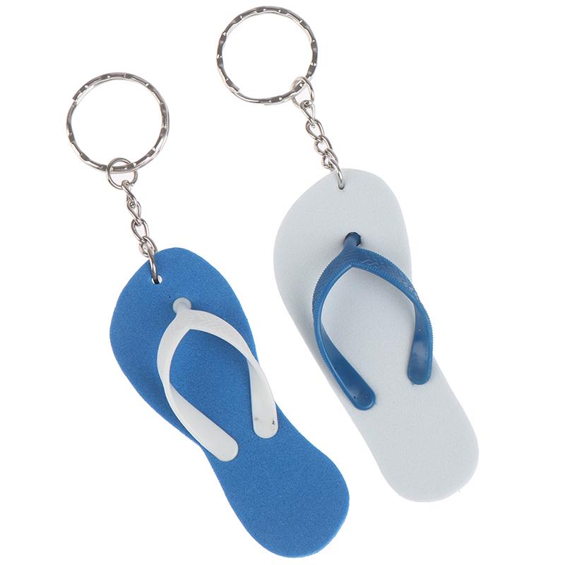 2Pcs Boat Floating Keychain Buoyant Foam Flip Flops Shaped Key Floats Key Ring