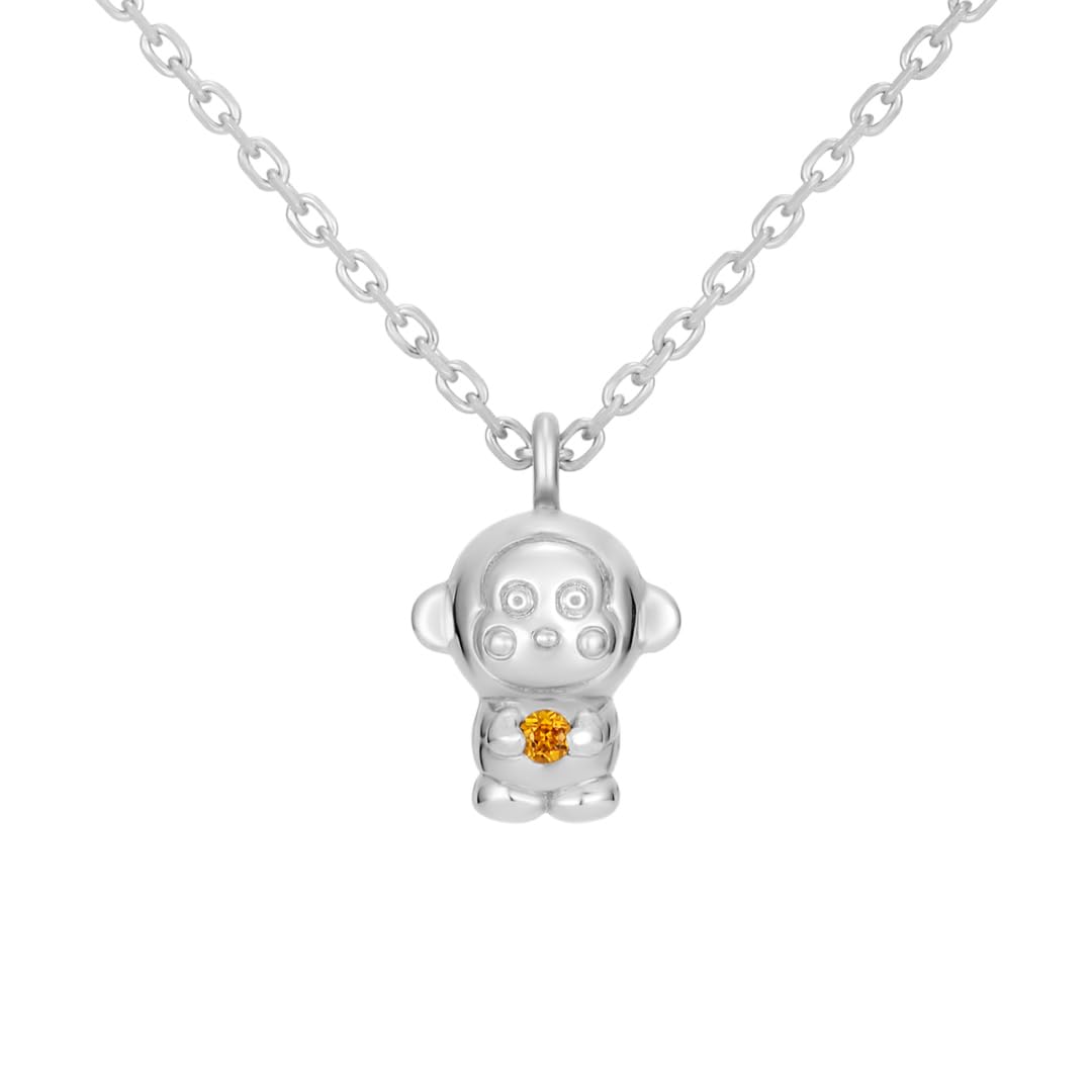 

[U-Treasure] Sanrio Curious Monkichi Goods Necklace Silver Women s NSaOM-100-SV