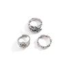 Vintage Hexagram Ring Set for Men Hip Hop Fashion Personality Rings Trendy Hand Accessories