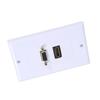 1 Port HDMI Female   1 Port VGA Female AV Wall Outlet Video Socket Face Connector Plate White