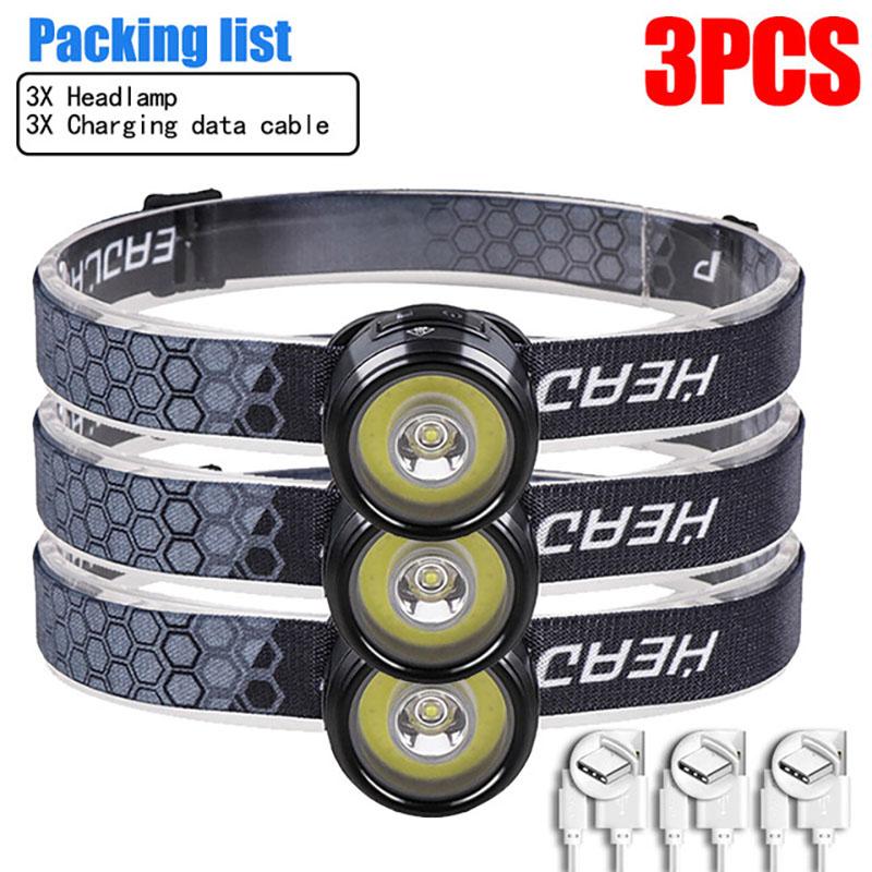 New XPG+COB Multi-function Headlamp With Magnet Hook Cap Clip Headlights Camping Lantern Working Torch Rechargeable Flashlight