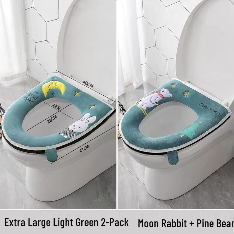 Universal Waterproof Zippered Toilet Seat Cushion - Cute, Thickened, and All-Season