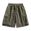 Herren Cargoshorts Entspannte Passform Mehrere Taschen Fünf-Punkt-Länge Elastischer Bund Outdoor Utility-Shorts