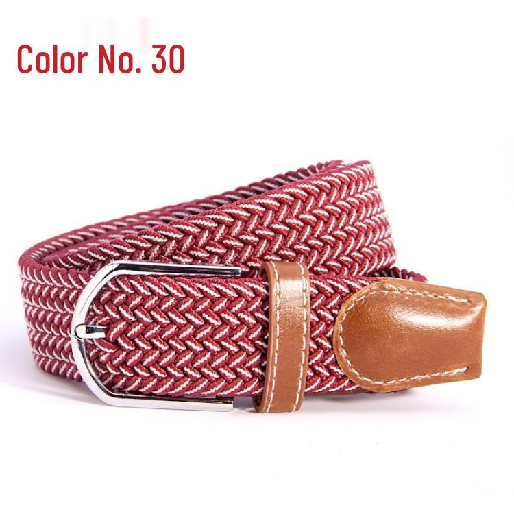 Unisex Fashion Canvas & Elastic Pin Buckle Belt - Women s Style, Men s Casual Stretch Woven Leather Belt 105 cm