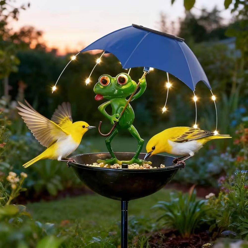 Premium Metal Material Outdoor Solar Bird Feeder Solar Powered Bird Feeder Outdoor Spaces