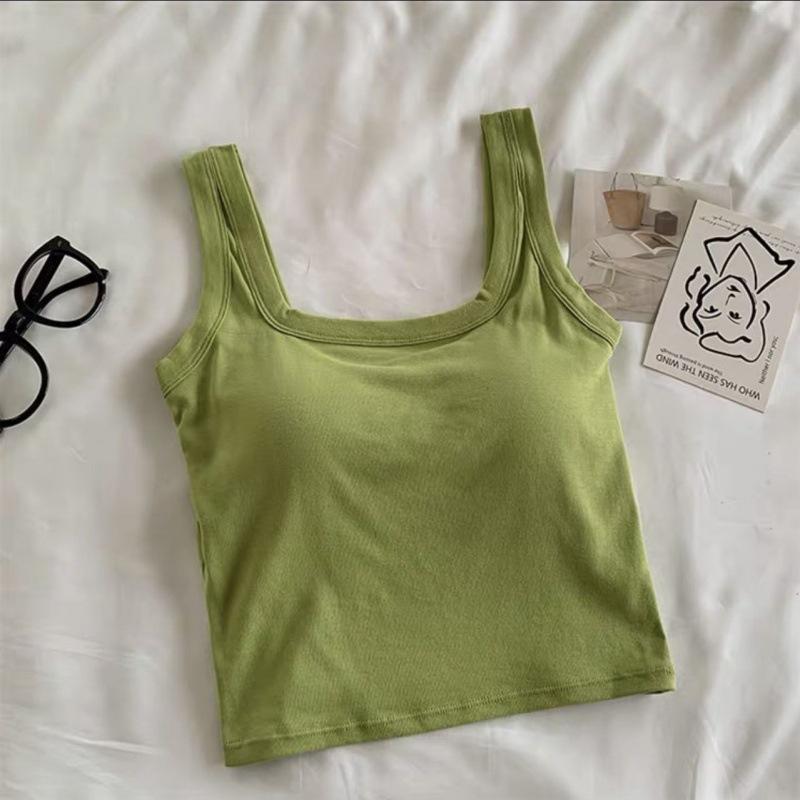 

Женский жилет из хлопка с квадратным вырезом, подкладкой на груди и встроенными подвязками для чашек. Внутренний слой для низа и внешний слой для короткого верха. M