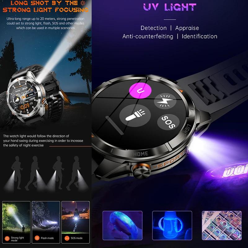 Outdoor Strong Light Flashlight Men Smart Watch For Huawei 3ATM Waterproof Sports Watch 515 mAh Extra Large Battery Smart Watch