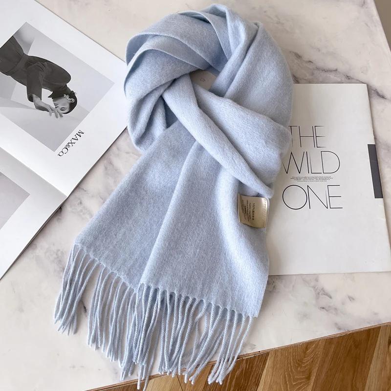 Winter Narrow Scarf 28 Color 100% Wool Scarf Hot Selling Solid Color Scarf Men's and Women's Universal Warm and Cold Proof Scarf