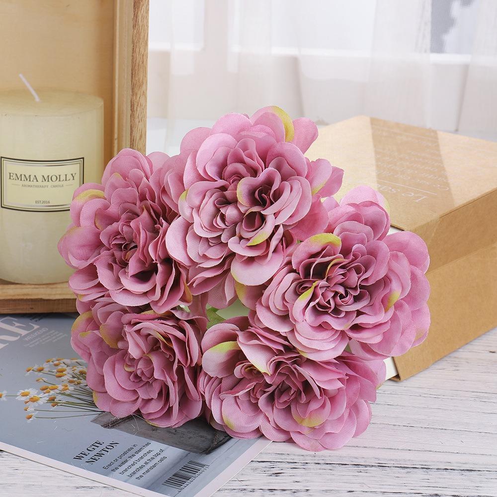 

Silk Artificial Peony Flowers Simulated Wedding Bridal Bouquet Decorative Fake Flowers for Vases