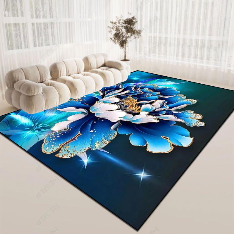 Modern Light Luxury Carpets Flower 3D Rug for Bedroom Large Floor Mat Living Room Sofa Non-slip Carpet Washable Lounge Study Rug
