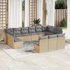 VidaXL Garden Lounge Set with Cushions 13 Pcs Beige Wicker 3250228