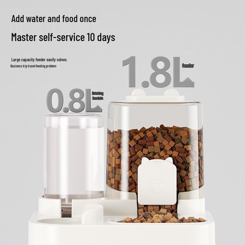 Transparent Dual Cat and Dog Water Dispenser & Feeder