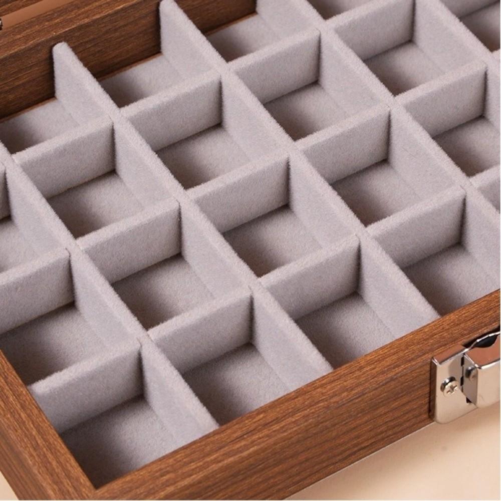 Dustproof Jewelry Box Walnut Color Jewelry Display Box Vintage Ring Necklace Storage Box  Bracelets