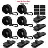 1/6Sets Black&Blue Reel Attachment Kit Windproof Solar Cover Attachment Kit Straps