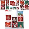 Stylish Snowman And Santa Christmas Pillow Covers For Couch Sofa Festival Decor