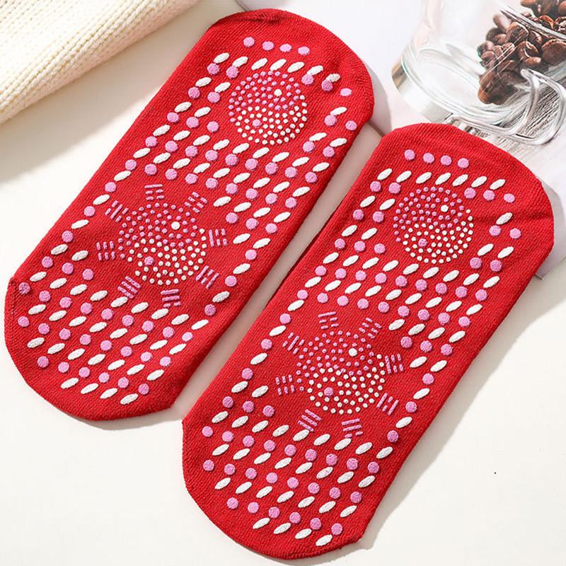 Tourmaline Self-Heating Mid-Tube Massage Socks - Warm, Cold-Resistant, Sweat-Absorbing Cotton