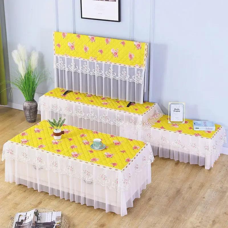 Dekoracja Ślubna Obrus Stołowy Pokrowiec na Telewizor LCD Koronka Wiszący Pokrowiec Przeciwkurzowy Prostokątny Zmywalny Pyłoszczelny Dekoracja Domu Obrus na Stół Party