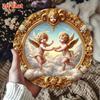 Metal Wall Art Decor Landscape 2D Elegant Gold Frame Vintage Church HD Christmas Indoor Plaque