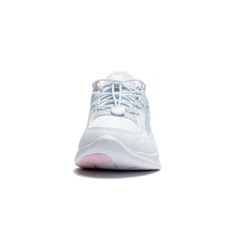 Li Ning Kids Synthetic Leather Ling Yue 3.0 Fashion Shock Absorption Rebound Breathable Casual Shoes Kids Casual Shoes White Blue YKCU240-2