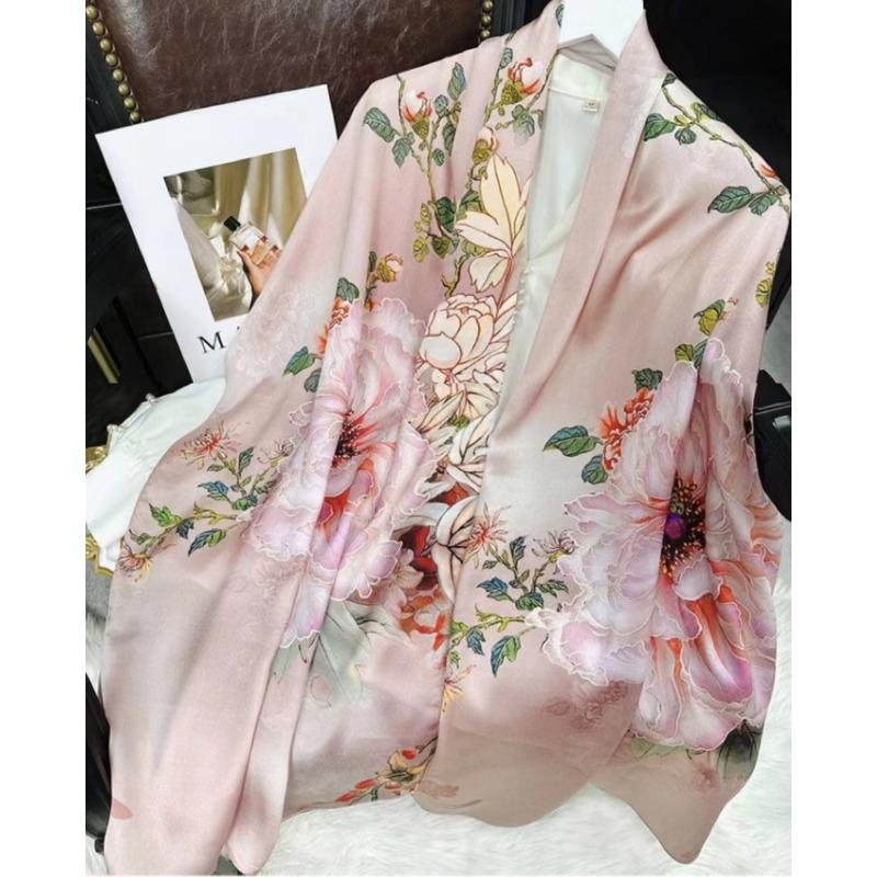 

Новые женские шарфы весна и осень для отправки матерям в пожилом возрасте подарок шаль тонкая секция из имитации шелка марлевый шарф шарф 180