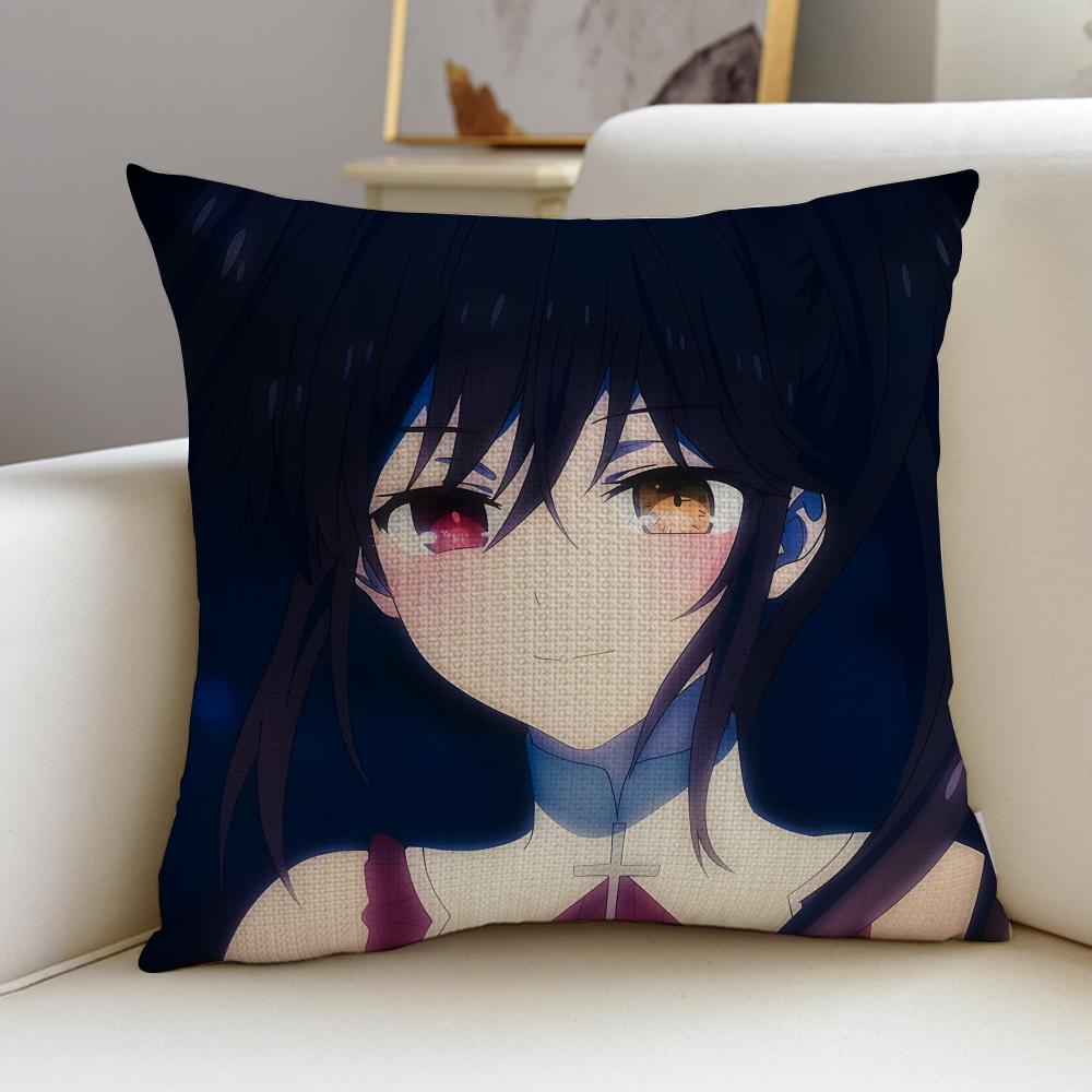 Fantasy DDATE A LIVES Cushion Cover Breathable and skinfriendly linen pillowcase square removable and washable cushion