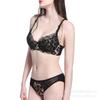 New sexy underwear thin pure desire leopard print embroidered lace bra large chest small large size underwear