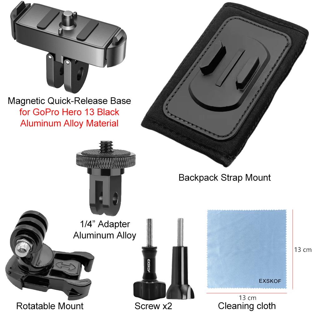 Backpack Shoulder Strap 360° Rotate Quick Release Mount for GoPro Hero 13 12 11 10 9 Insta360 DJI Osmo Action 6 5 PRO 4 3 Camera